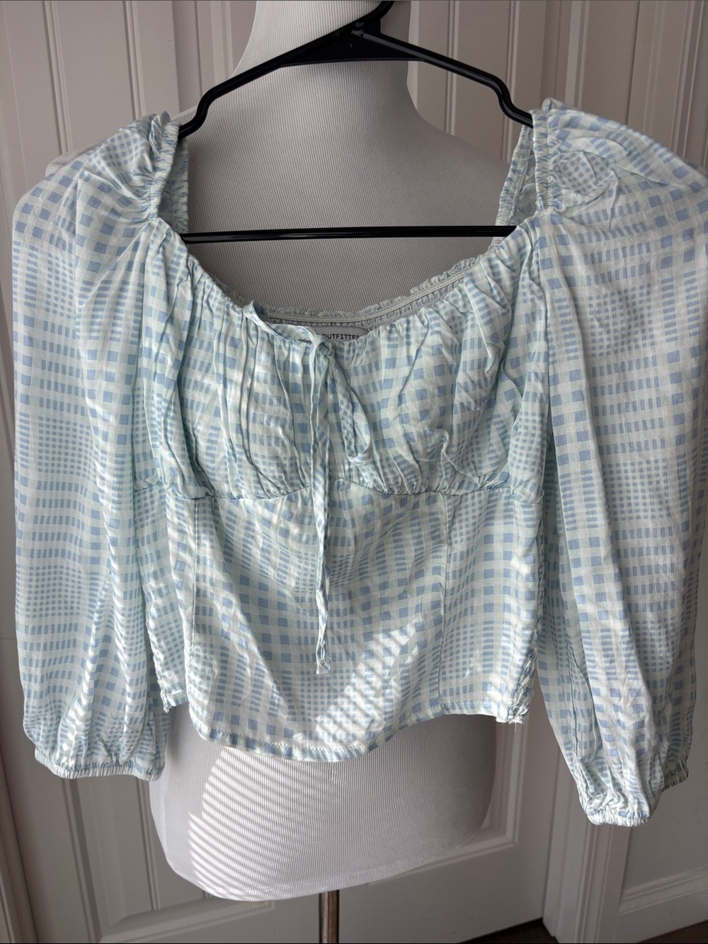 Urban Outfitters Pale Blue Smocked Top